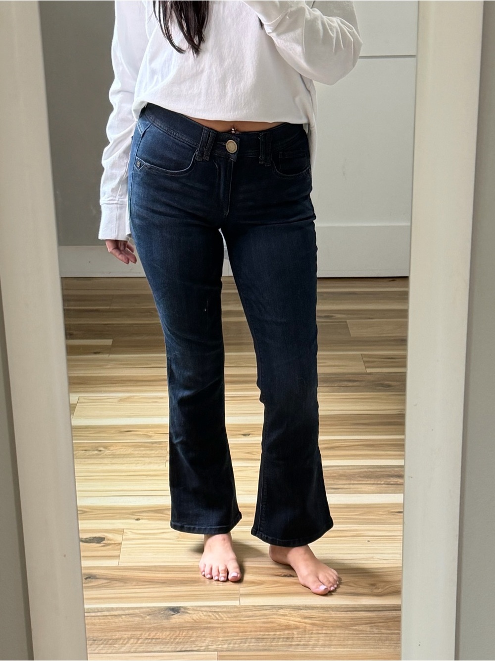 Wit & Wisdom Dark Blue Flare Jeans - Petite